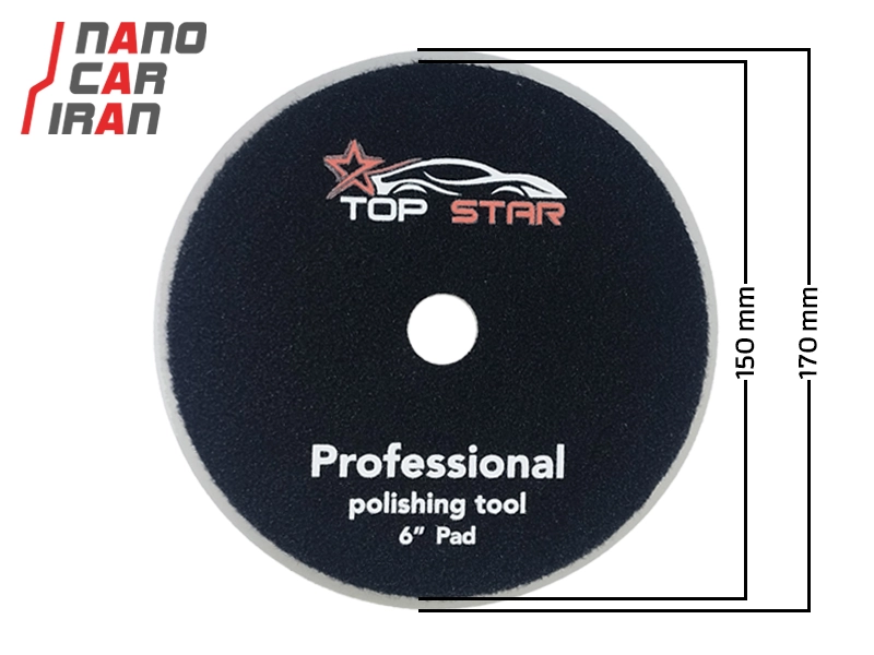 پد پولیش زبر دوال تاپ استار ۱۵۰ میلی‌ متری ( ۶ اینچ ) Top Star 150mm ( 6 inch ) DA Heavy Cut Polishing Pad